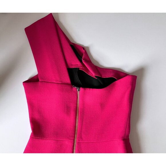 Roland Mouret Lyford One-Shoulder Midi Dress Magenta Size 4 - Picture 7 of 12